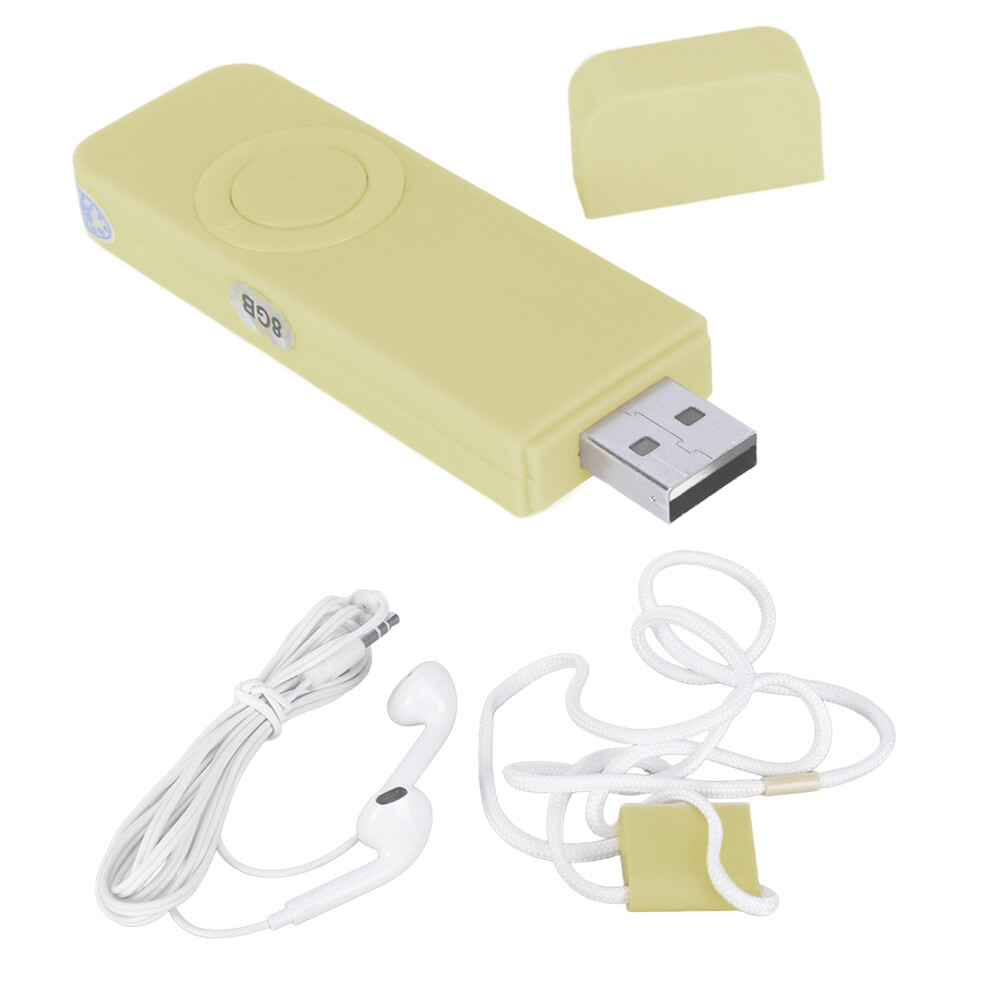 Mp3 Player 8Gb Memory 64Gb Expandable Usb Flash Yellow 9387669189415