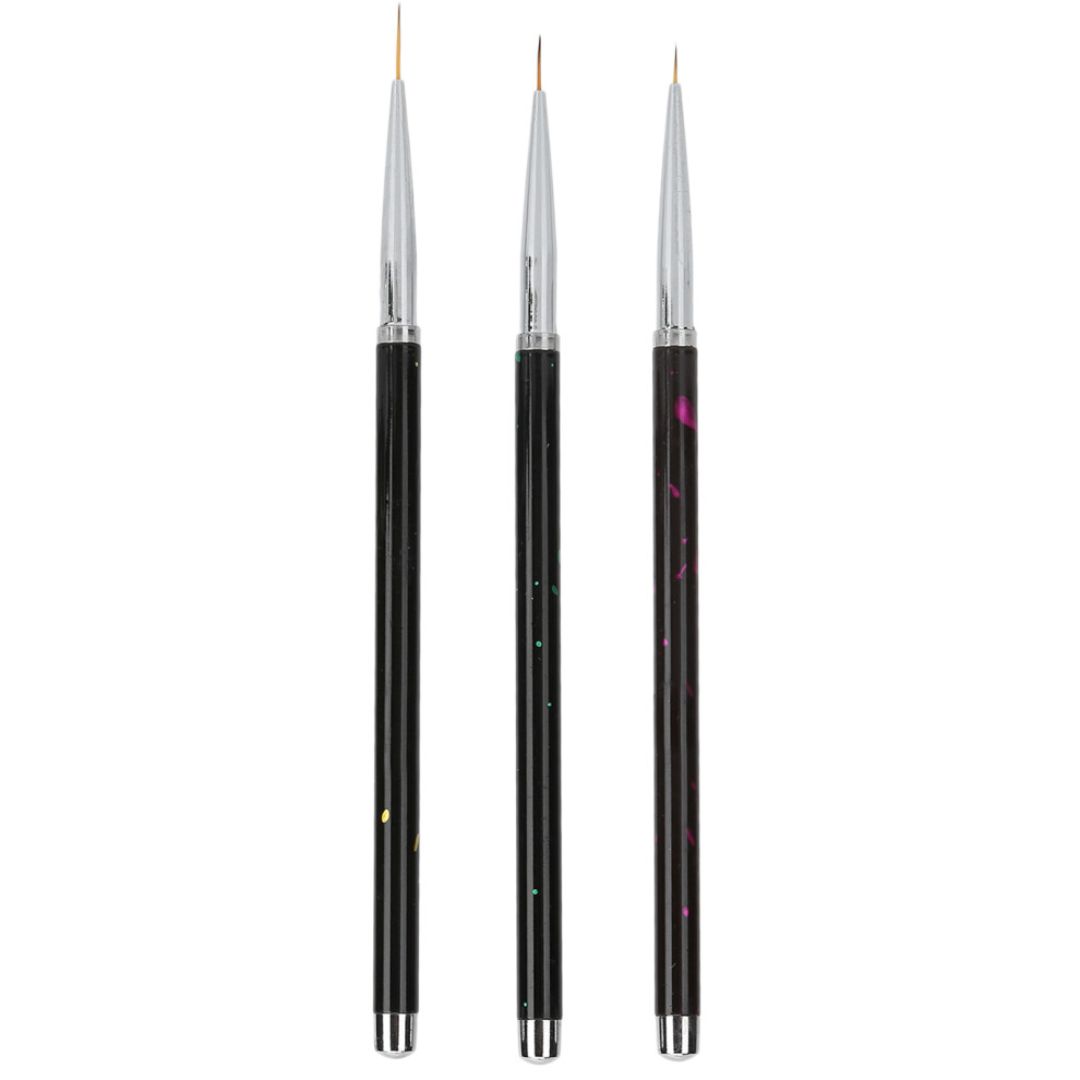 3pcs Nail Art Liner Brushes Home Salon Portable