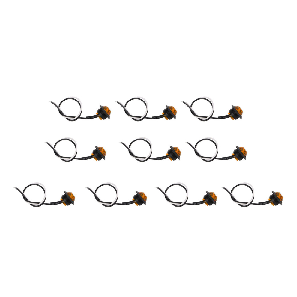 10Pcs Waterproof 3Led Round Side Marker 12-24V For Truck Car Light 4961342602962