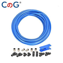 Kit de tuyaux d'air bleus CG Pneumatic Tubing avec raccord PY/PU 1/4 pouce OD 1/6 ID 12 mètres pour