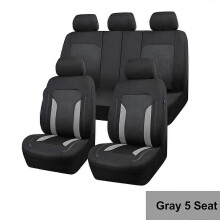 Coprisedili per auto in tessuto a rete traspirante (grigio 5 posti) Accessori per auto Interni con tasca