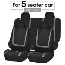 (Set completo grigio) Coprisedile per auto AUTOYOUTH Poggiatesta staccabili Coprisedili universali in