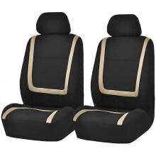 (Coprisedili anteriori beige) AUTOYOUTH Coprisedile per auto Poggiatesta staccabili Coprisedili universali