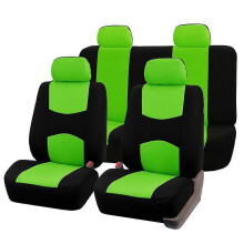 (VERDE 5 pezzi) Coprisedili per auto Set completo 5 pezzi 2 pezzi Coprisedili universali Coprisedili