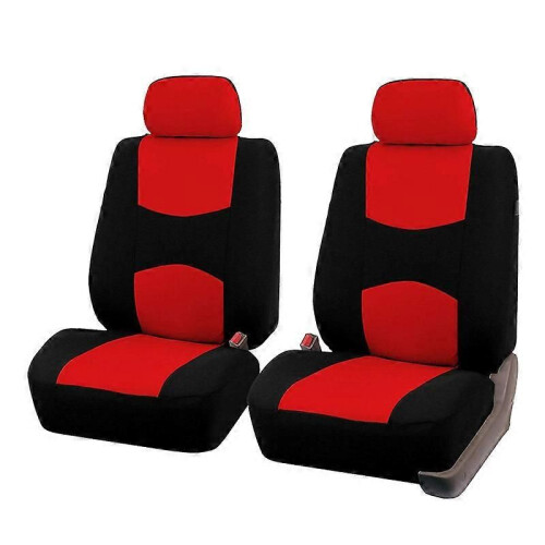 (Rosso 2 pezzi) Coprisedili per auto Set completo 5 pezzi 2 pezzi Coprisedili universali Coprisedili