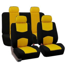(GIALLO 5 pezzi) Coprisedili per auto Set completo 5 pezzi 2 pezzi Coprisedili universali Coprisedili