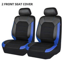 (PQ118-2SeatBlack) Coprisedile impermeabile per auto in pelle PU, compatibile con airbag universale,