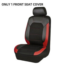 (PQ118-1SeatRed) Coprisedile impermeabile per auto in pelle PU, compatibile con airbag universale, protezione