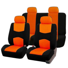 (ARANCIONE 5 pezzi) Coprisedili per auto Set completo 5 pezzi 2 pezzi Coprisedili universali Coprisedili