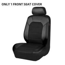 (PQ118-1SeatBlack) Coprisedile impermeabile per auto in pelle PU, compatibile con airbag universale,
