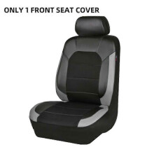 (PQ118-1SeatGrey) Coprisedile impermeabile per auto in pelle PU, compatibile con airbag universale,