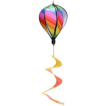 Moulin à vent en spirale en tissu coloré pour montgolfière, décoration de fête suspendue en arc-en-ciel