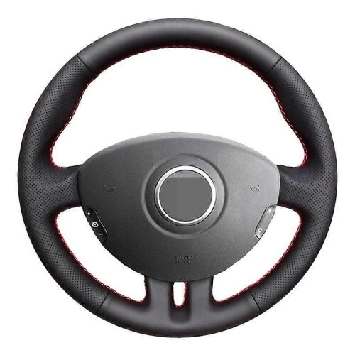(Grå tråd) Svart konstläder bilrattskydd för Renault Clio 3 2008 2009 Clio dynamics