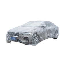 (M 3,8 m x 6 m) Housse de voiture en plastique PE transparent pour automobiles, imperméable, toutes