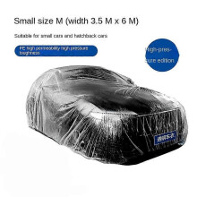 (A) Housse de voiture universelle, imperméable, anti-poussière, jetable, taille S-XL, en plastique transparent