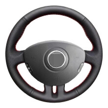 (Blauwe draad) Zwarte kunstleren autostuurhoes voor Renault Clio 3 2008 2009 Clio Dynamics