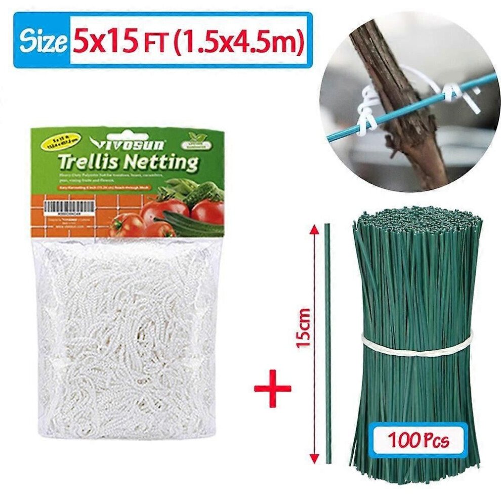 (Kit 02) Treillis de jardinage Filet Support de plantes robuste pour fleurs Légumes Vigne grimpante