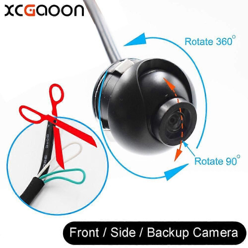 XCGaoon Nuova mini telecamera di retromarcia per auto con visione frontale/laterale/posteriore CCD da