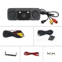 Caméra de recul 3 en 1 pour voiture, avec avertisseur sonore et capteur radar, angle de 170
