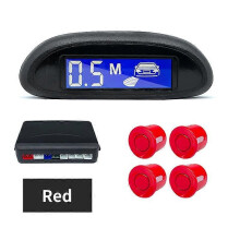 Kit sensori di parcheggio (rossi) per auto Parktronic, display LCD retroilluminato, sistema di monitoraggio