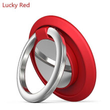 Support de téléphone portable rond à ventouse magnétique pour voiture (rouge) - Rotation à 360 degrés