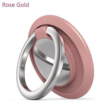 Support de téléphone portable rond à ventouse magnétique pour voiture (or rose) - Rotation à 360 degrés