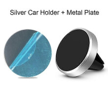 Support magnétique rond pour téléphone portable de voiture (argent) - Support magnétique universel pour