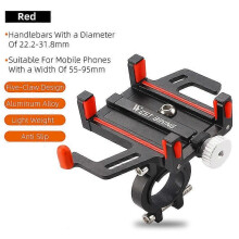 (Rouge)WEST BIKING Support de téléphone portable pour moto et vélo électrique, pivotant à 360, en alliage