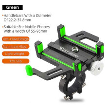(Vert) WEST BIKING Support de téléphone portable pour moto et vélo électrique, pivotant à 360, en alliage
