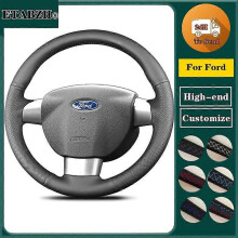 (3 färger tråd) Braid Car Rat Cover för Ford Focus 2 MK2 Ford Focus 3 MK3 Äkta Läder