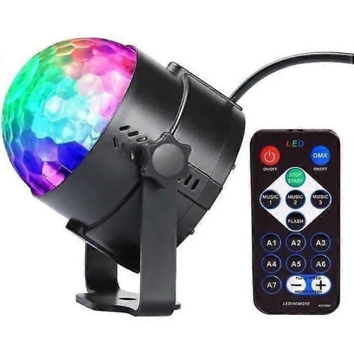 Lot de 2 éclairages de scène, boule à facettes à LED avec télécommande, éclairage de scène pour fête,