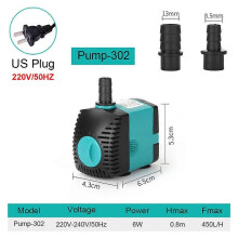 Pompa per fontana sommergibile ultra silenziosa da 3 W, 6 W, 10 W, 15 W, 25 W, filtro per laghetto,