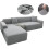 Stretch-Sofabezug, YSTP Ecksofabezug, für 3-Sitzer-Sofa oder L-förmiges Sofa, Hellgrau, 190-230 1