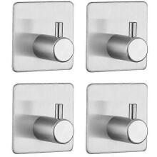 4-pack 3M självhäftande handdukskrokar Badrum Kök Väggkrok i rostfritt stål - 45X45X29mm