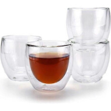 CON Äggformad kaffemugg Dubbellagers värmebeständigt glas Anti-scald kontorsmugg
