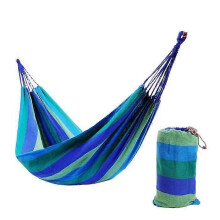 Rainbow Canvas Hammock Outdoor Garden Swing Hammock Raidallinen kangasriippumatto (sininen)