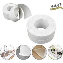 Cinta adhesiva - Paquete de 2 - Impermeable y antimoho - 38 mm x 32 m - Blanca - Silicona