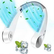 Ventilateur de cou portable rechargeable 5000 mAh, mini ventilateur USB, réglable à 360 degrés, sans