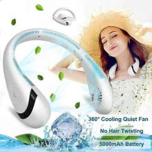 Ventilateur de cou portable 3 vitesses 5000 mAh, mini ventilateur silencieux pour le bureau, la maison