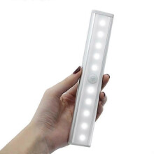 10LED Garderobsljus Rörelsesensor LED Nattljus Trapplampa Stick-on-lampa Batteridriven Inga batterier