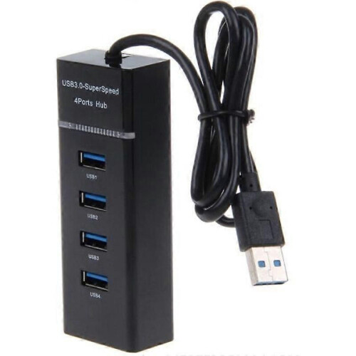 Hub USB a 4 porte, 30 porte ad alta velocità per computer, PC e tablet, nero