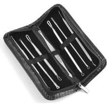 7-delad Professionell Blackhead Extractor Kit Glamza Comedon Extractor och Blackhead Pincett Set till