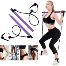MERKMAK Resistance Band 5 Portable Pilates Bar Kitlong motståndsstång - yogastav - träningsstång