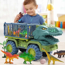 Giocattolo - AYUQI - Camion trasportatore di dinosauri - 3 mini dinosauri - Regalo per ragazzi