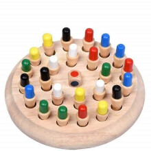 1 set di scacchi in legno con gioco di memoria per bambini, puzzle 3D educativo precoce, gioco casual