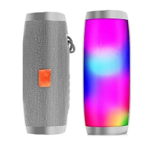 Enceinte Bluetooth portable sans fil, caisson de basses 10 W, LED colorée, gris