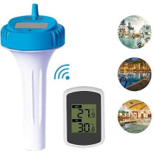 Thermomètre de piscine numérique flottant et étanche, sans fil et à énergie solaire, pour piscines