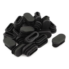 Embouts de tube ovales en plastique noir, 15 mm x 30 mm, 24 pièces