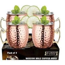 4 st Moscow Mule Kopparmugg 500ml Moscow Mule Mugg Cocktailglas för Cocktail Kalla drycker gul