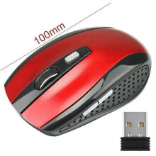 Souris optique mobile sans fil 24G 1600 DPI Rouge